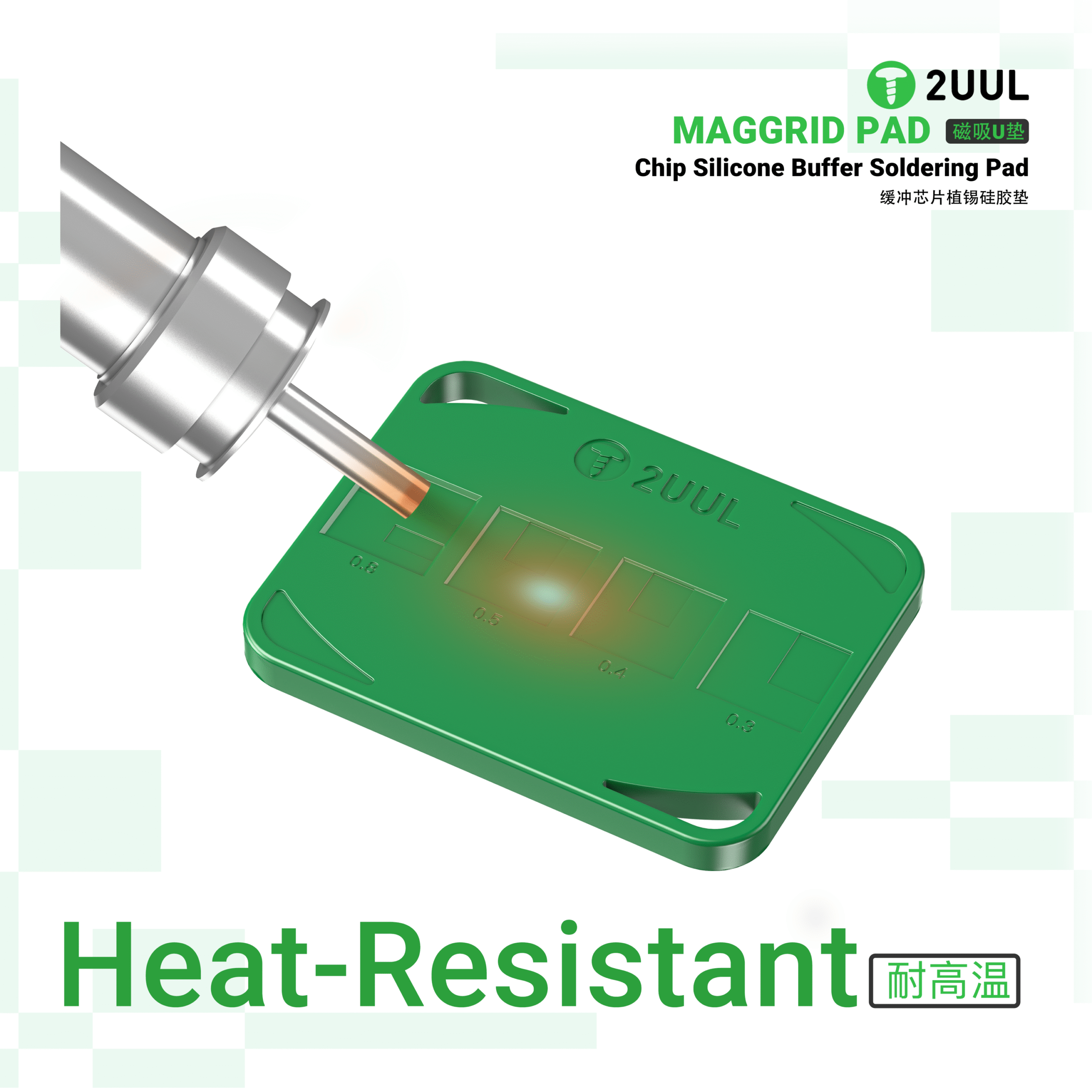 2uul BH15 MagGrid Pad Chip Silikon Tampon Lehimleme Pedi BGA Sabit Disk CPU IC Onarımı için