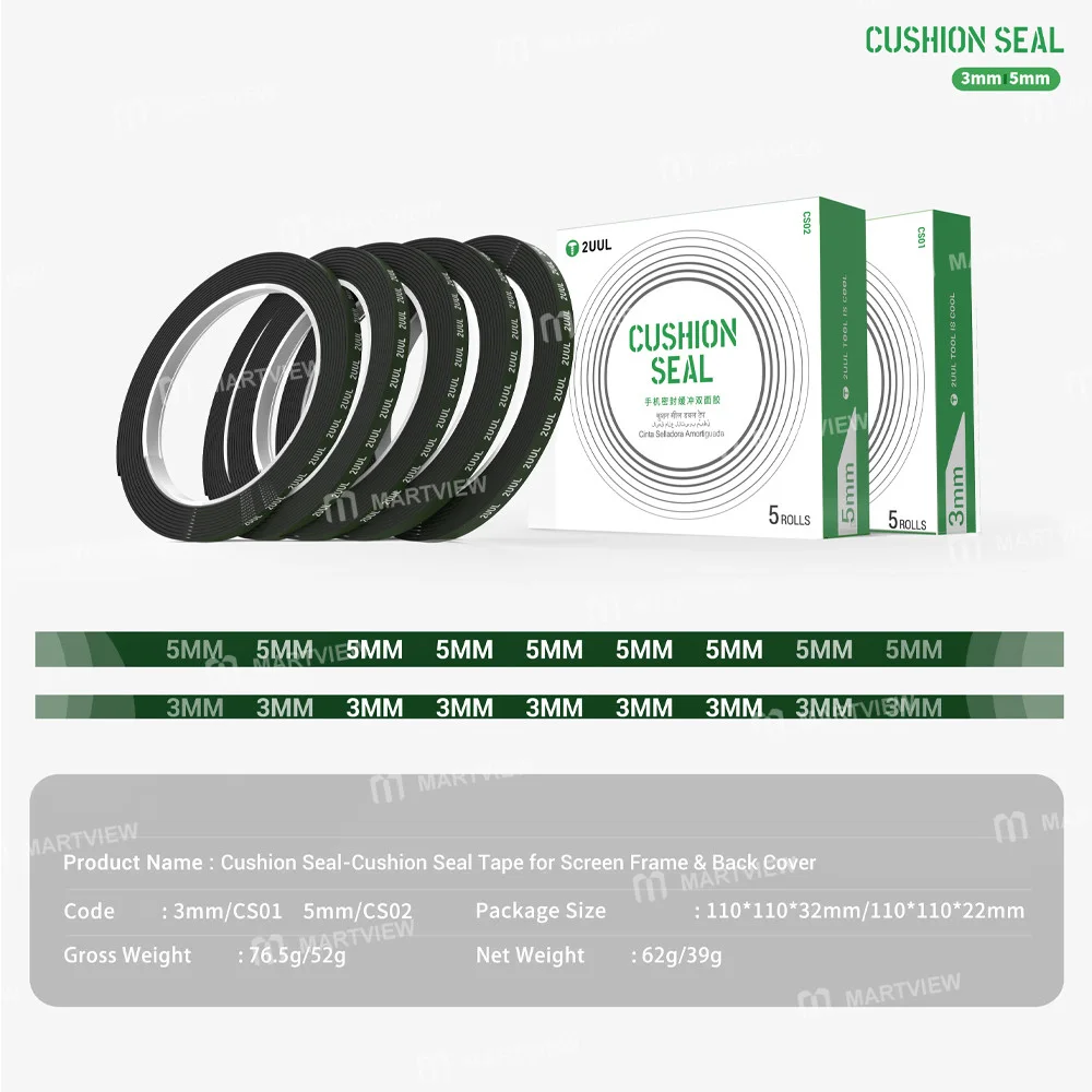 2UUL CS01 Ekran Çerçevesi ve Arka Kapak için 3m Yastıklama Sızdırmazlık Bandı (5 Rulo/Paket)