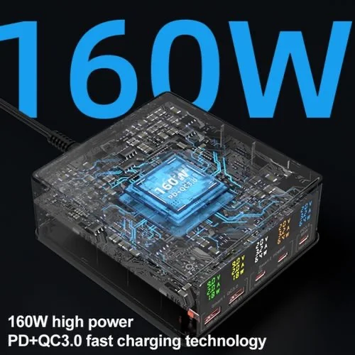 869H 5 PORTLU 160W USB AKIM ÖLÇER VE ŞARJ CİHAZI
