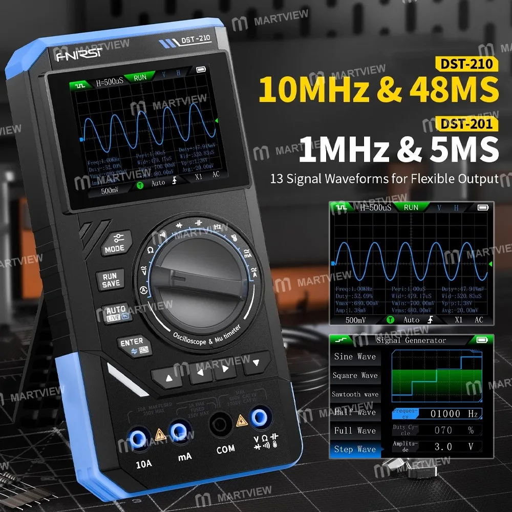 Fnirsi DST-210 / DST-201 El Tipi 3’ü 1 Arada Multimetre + Osiloskop + Sinyal Jeneratörü