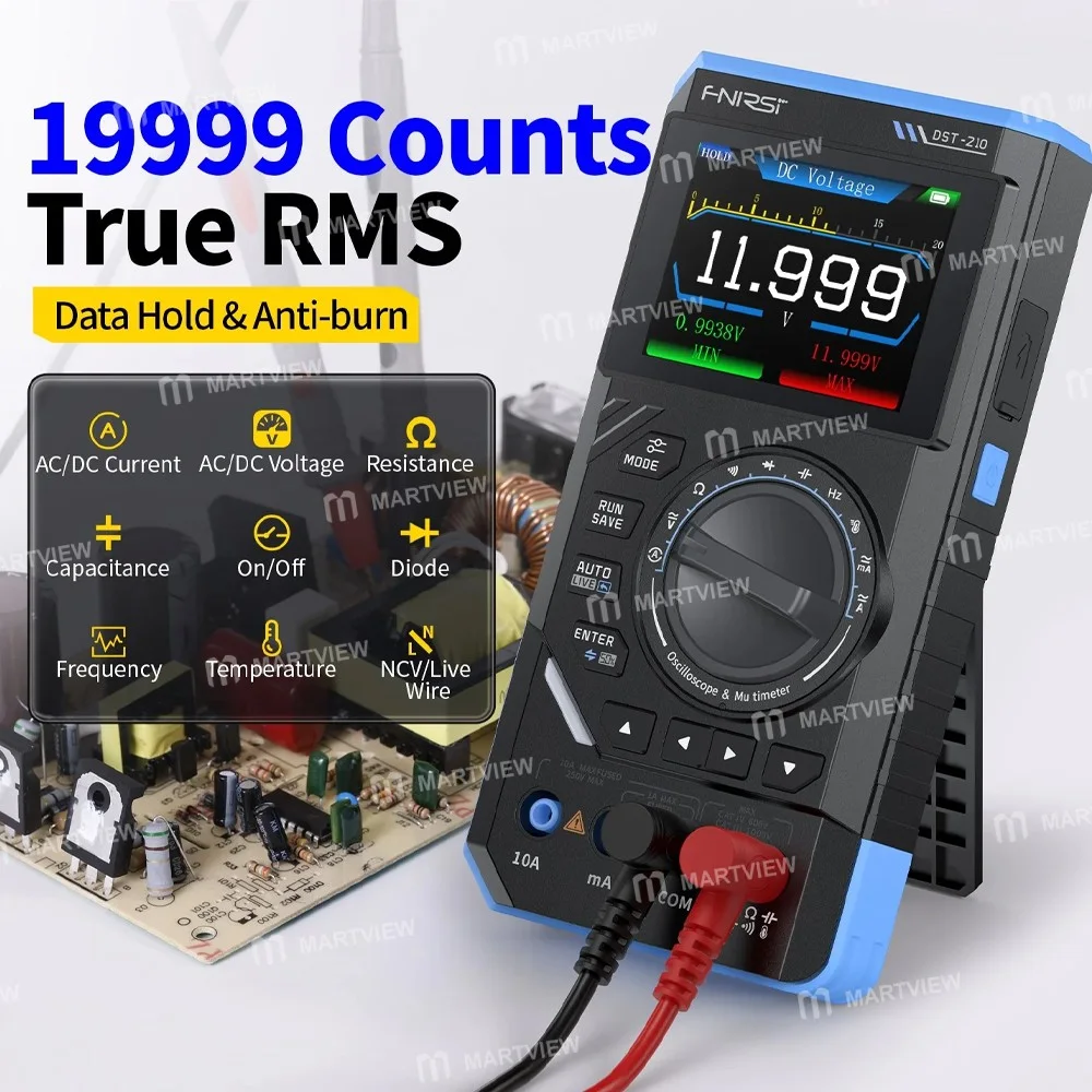 Fnirsi DST-210 / DST-201 El Tipi 3’ü 1 Arada Multimetre + Osiloskop + Sinyal Jeneratörü