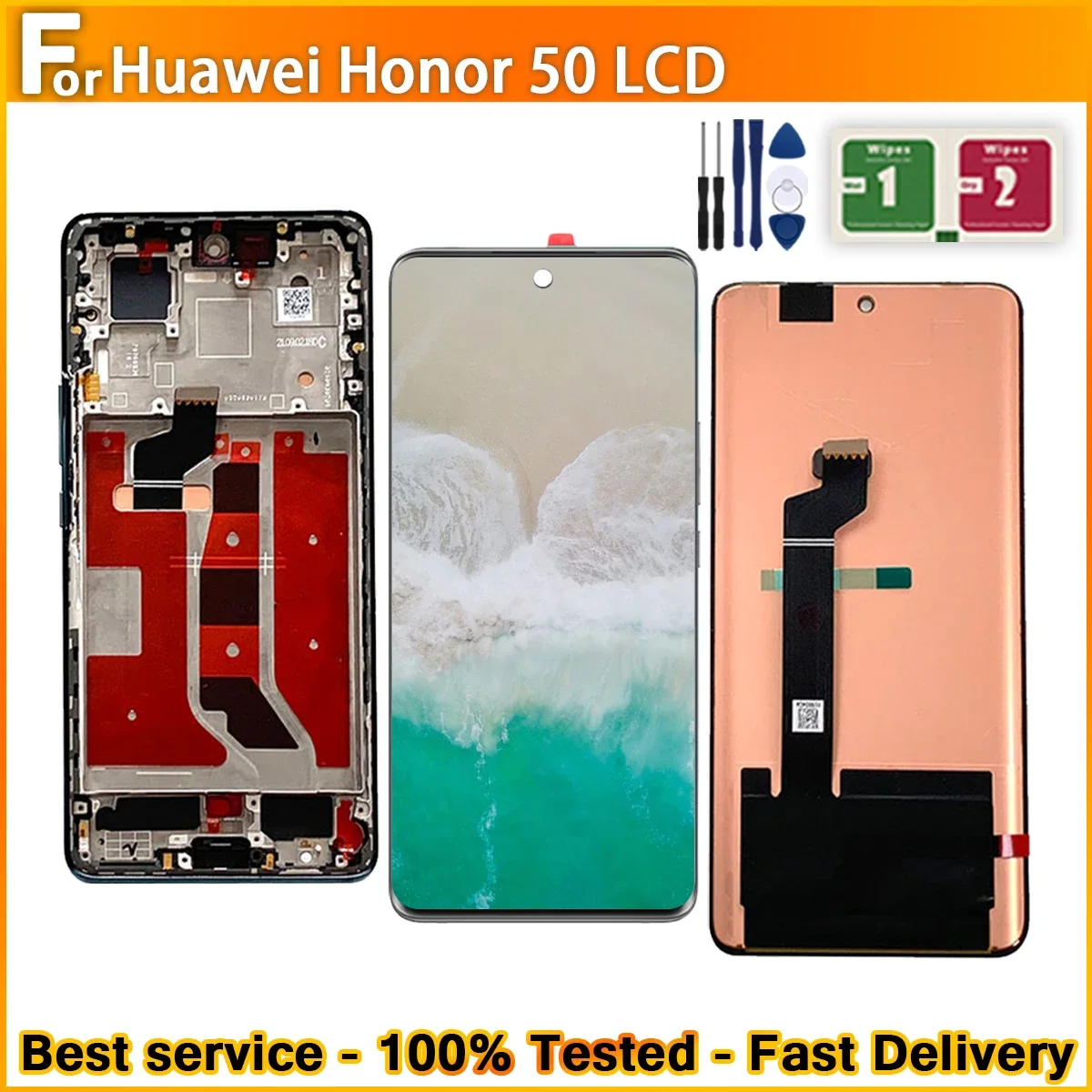 Honor 50 Çıtalı Ekran Dokunmatik Gold SOFT OLED Kalite Ekran