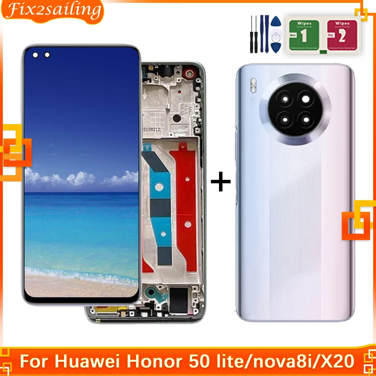 Honor 50 Çıtalı Ekran Dokunmatik Kırmızı SOFT OLED Kalite Ekran