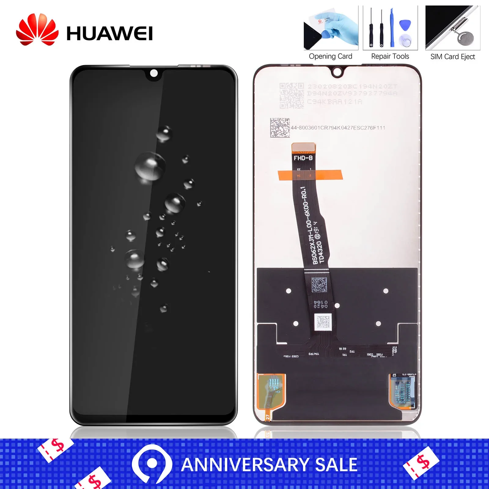 Huawei P30 Lite Ekran Dokunmatik A Plus Kalite Ürün/COG Çıtasız (Çerçevesiz)