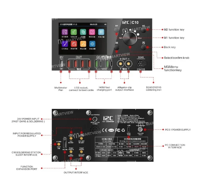 I2C C10 Amper metre Için Lehim Girişli D115/D210/D245