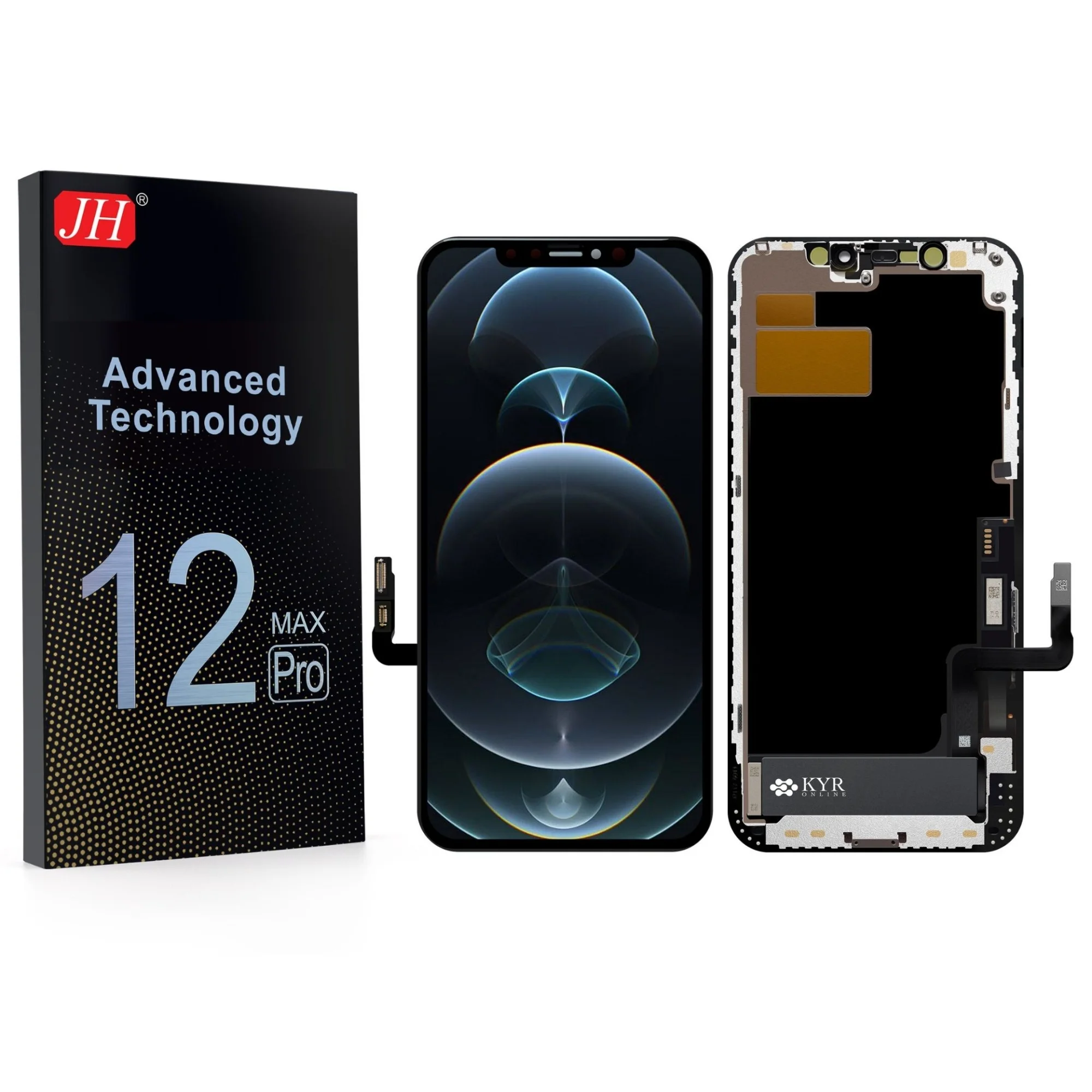 İphone 12 Pro Max Ekran Dokunmatik DİAGNOS FHD Parlaklık 600+ Nit Yüksek Kalite Yan Sanayi