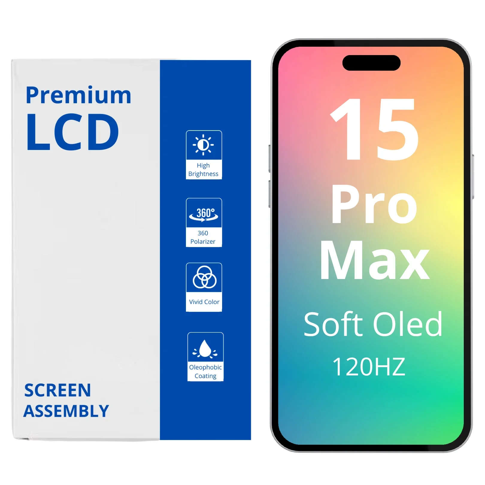 İphone 15 Pro Max Ekran Dokunmatik SOFT OLED Kalite Ekran Parlaklık 900+ Nit Premium Kalite
