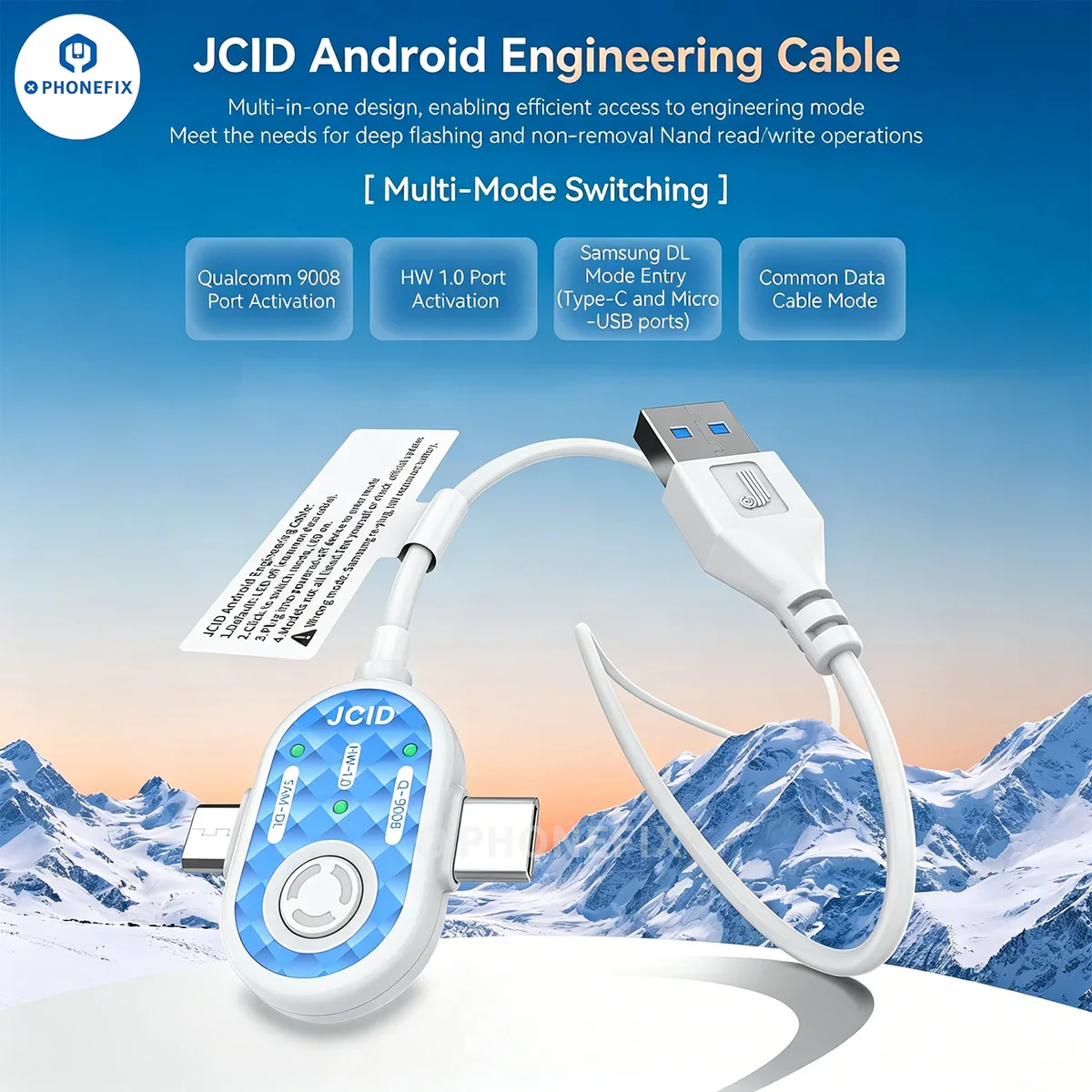 JCID Android EDL Kablosu – Samsung DL, Qualcomm 9008, HW 1.0