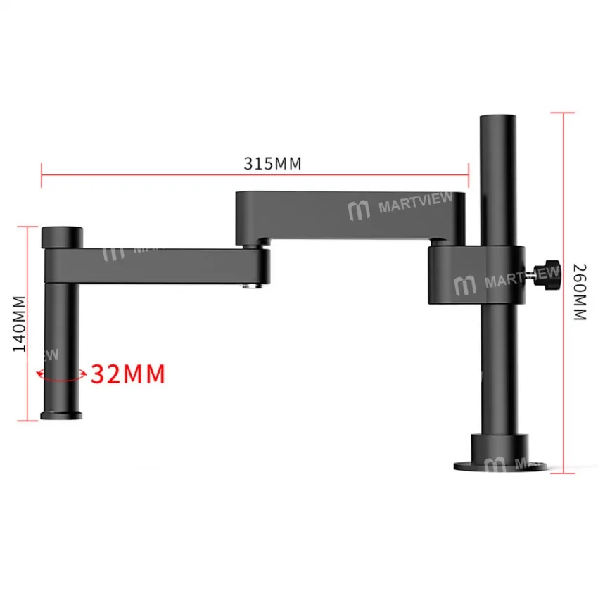 Luowei LW-017 360° Dönebilen Katlanabilir Kaldırma Özellikli Mikroskop Üniversal Metal Braket Kolu