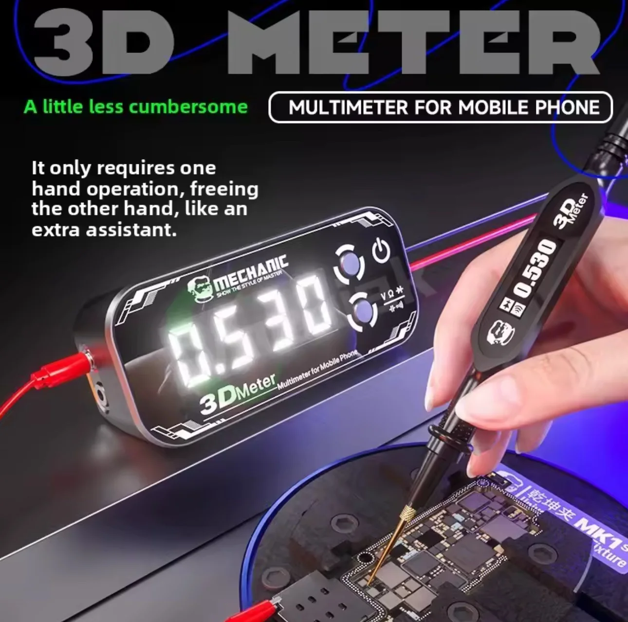 Mechanic 3D Meter Detective 3.0 Cep Telefonu Onarımı için Yüksek Hassasiyetli Multimetre