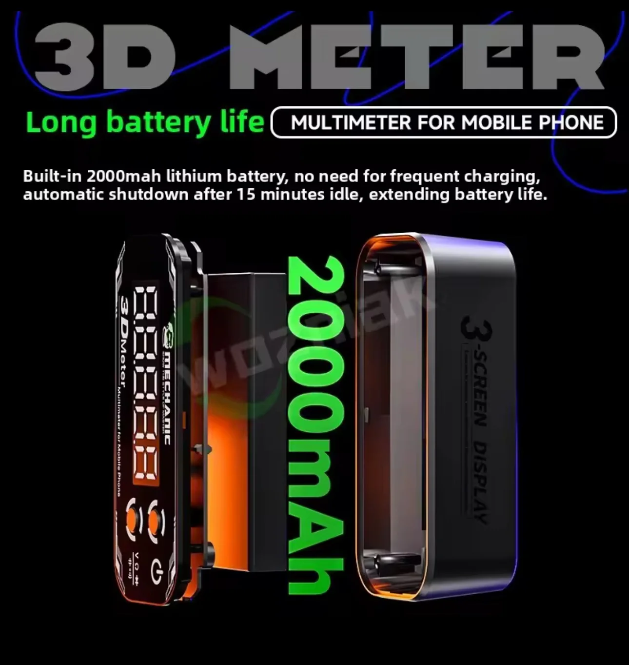 Mechanic 3D Meter Detective 3.0 Cep Telefonu Onarımı için Yüksek Hassasiyetli Multimetre