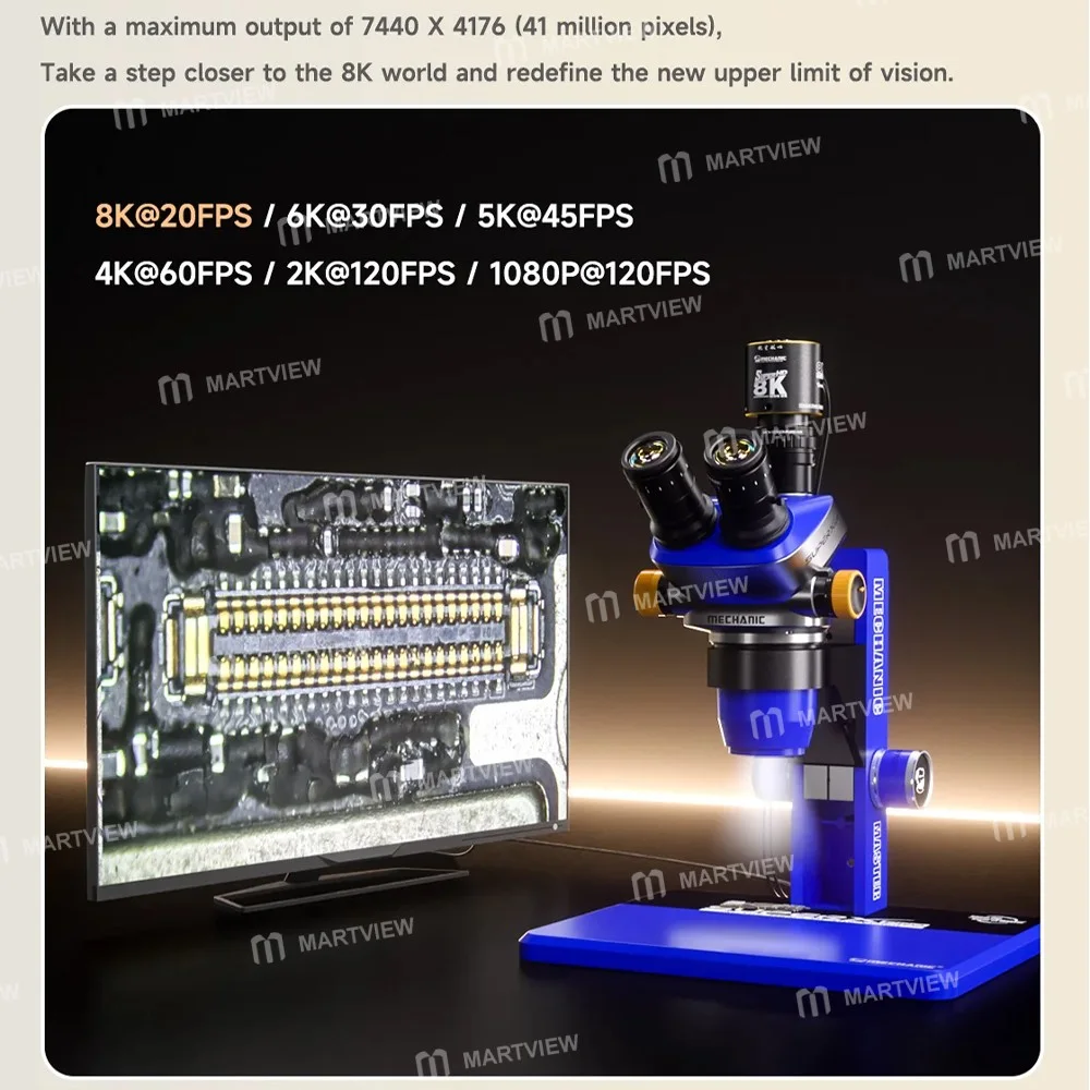 Mechanic MOS-8K 41MP HDMI USB Çift Çıkışlı Ultra 8K HD Mikroskop Endüstriyel Kamera