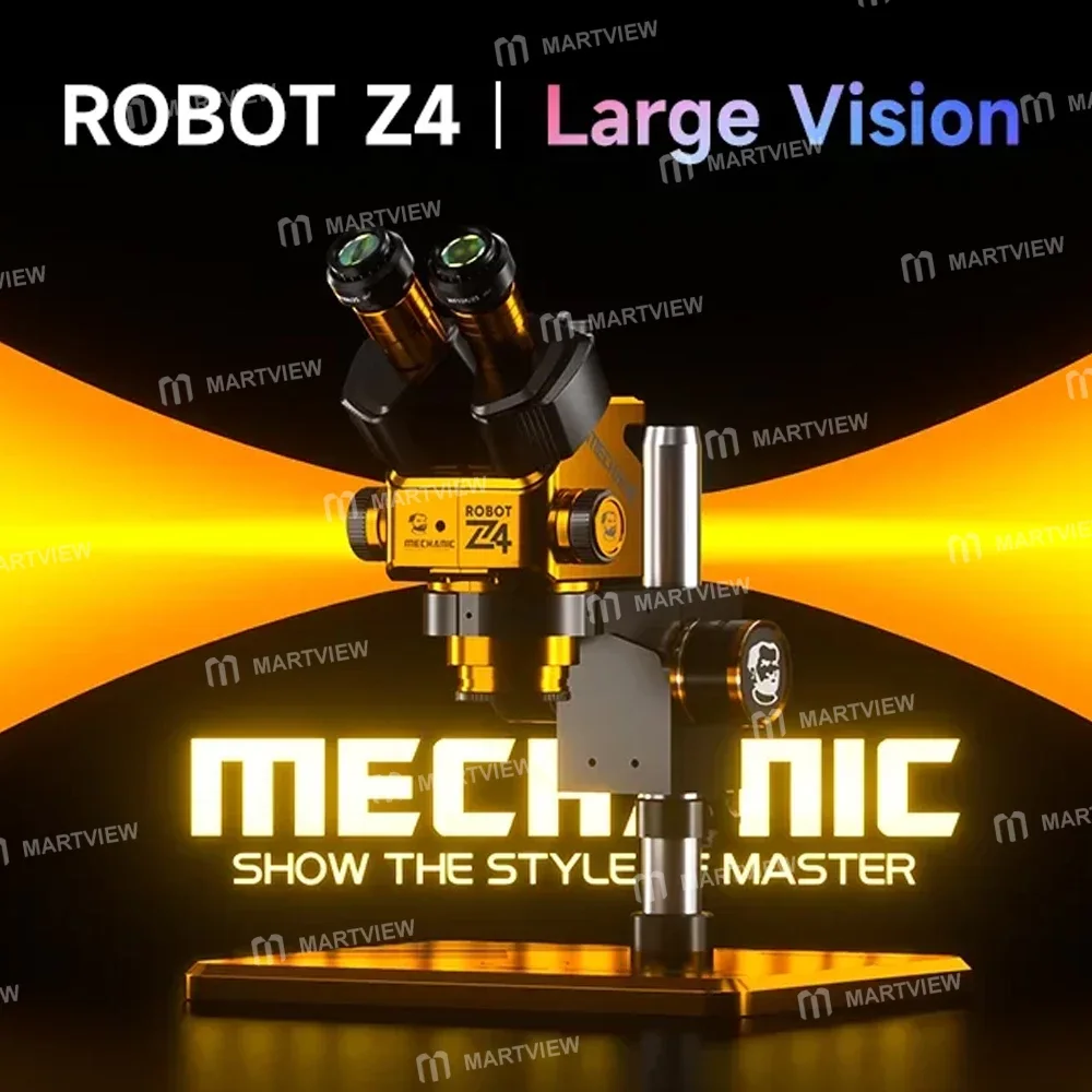 Mechanic Robot Z4 6.5-60X Trinoküler Stereo Mikroskop, Alüminyum Alaşımlı Büyük Tabanlı