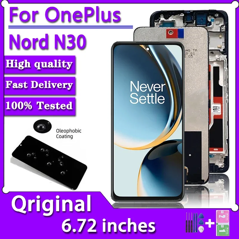 One Plus Nord N30 Ekran Dokunmatik Orijinal Çıtasız Ürün (Çerçevesiz)