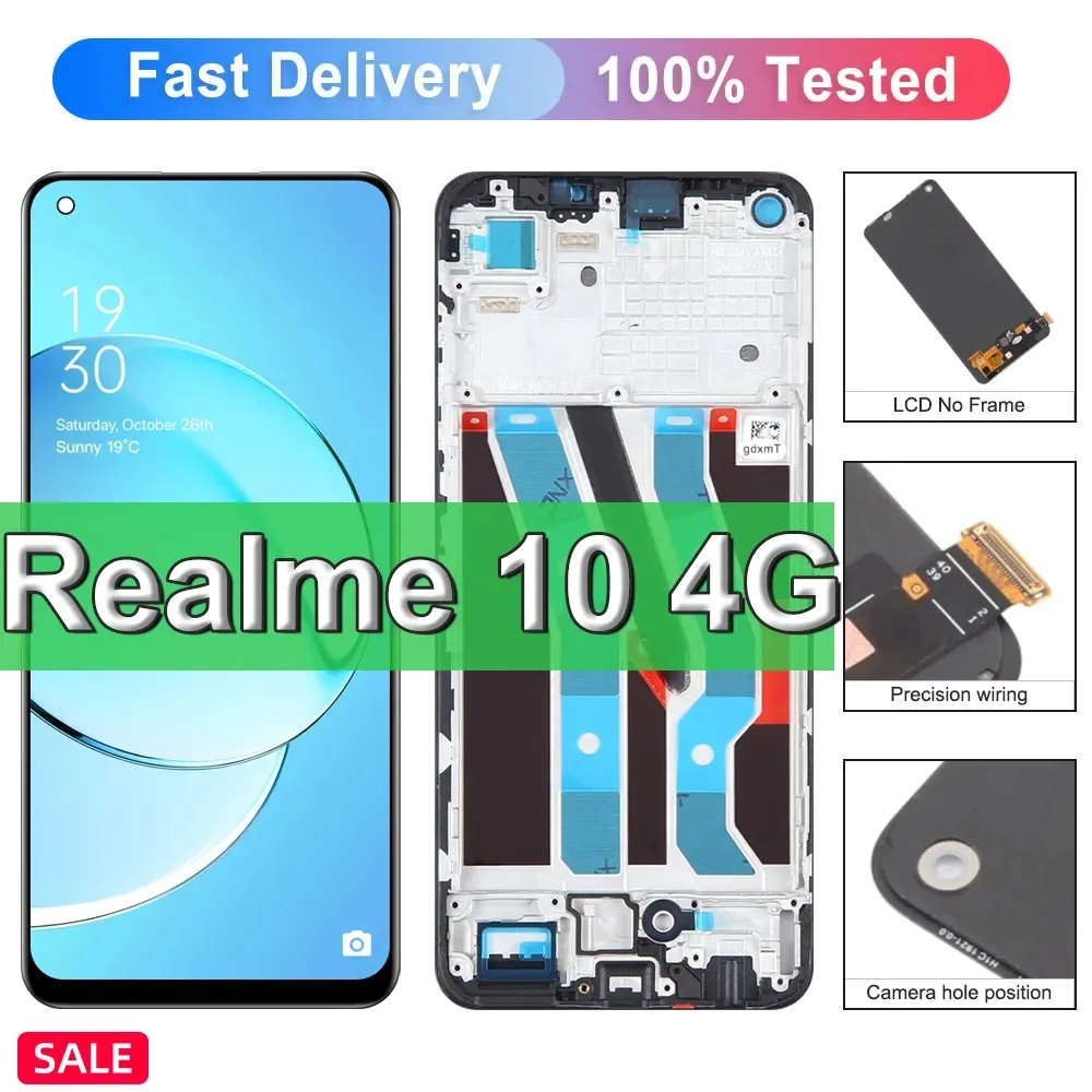 Oppo Realme 10 4G Ekran Dokunmatik OLED Çıtasız (Çerçevesiz)