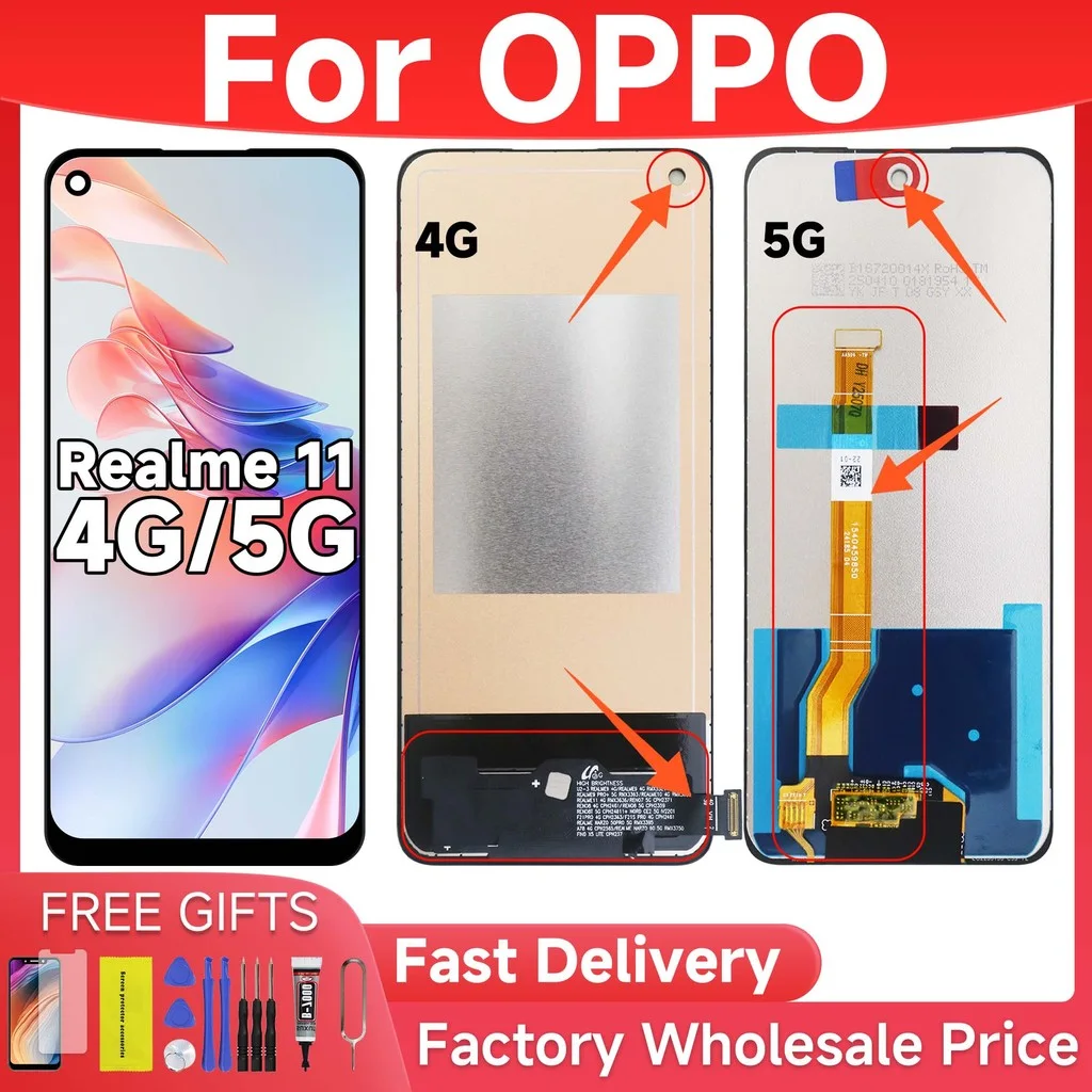 Oppo Realme 11 4G Ekran Dokunmatik A Plus Kalite Ürün/INCELL Çıtasız (Çerçevesiz)