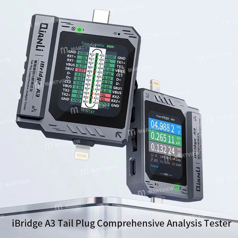 Qianli iBridge A3 Lightning ve Type-C Arayüz Cihazları için Kapsamlı Analiz Test Cihazı