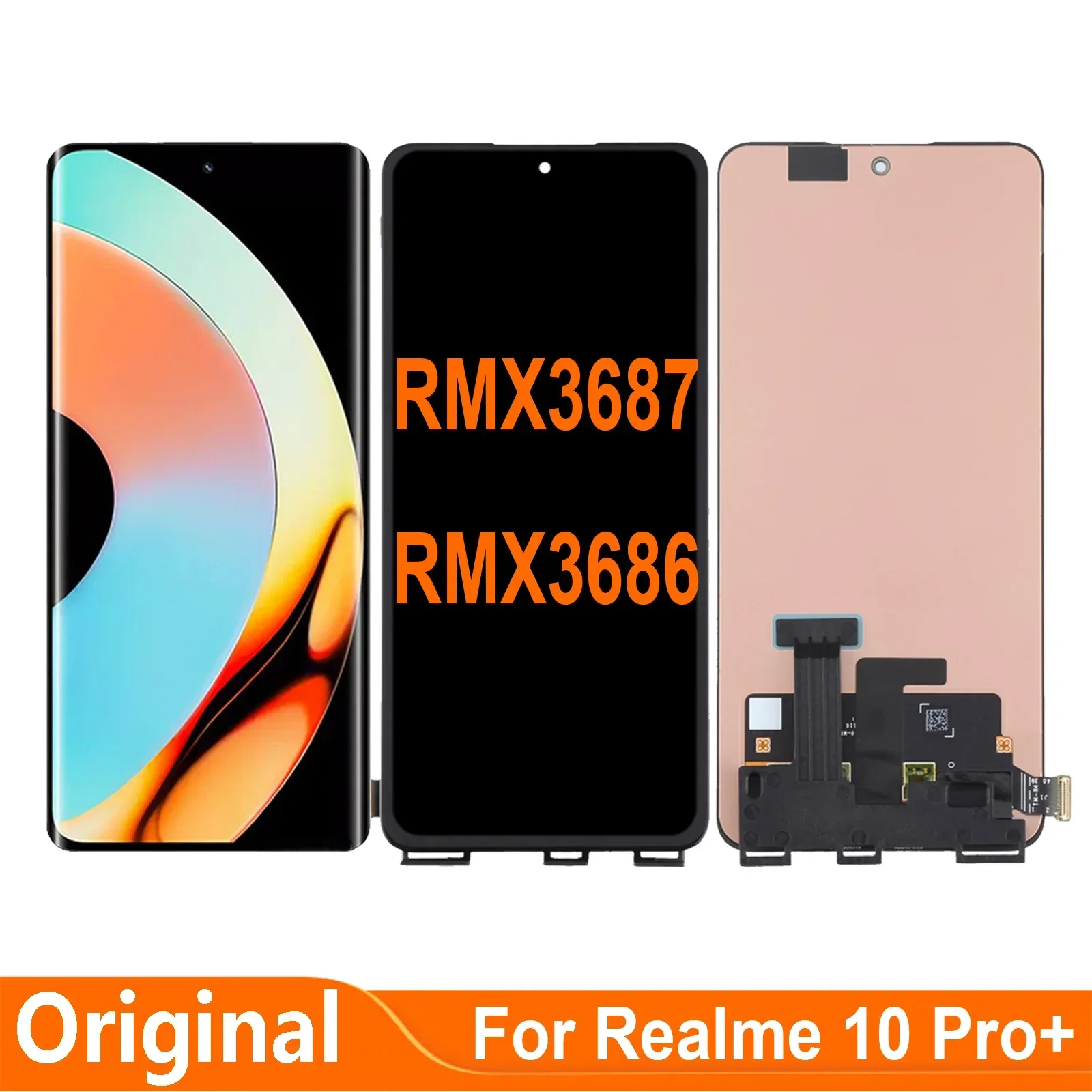 Realme 10 Pro Plus Çıtalı Ekran Dokunmatik Silver SOFT OLED Kalite Ekran