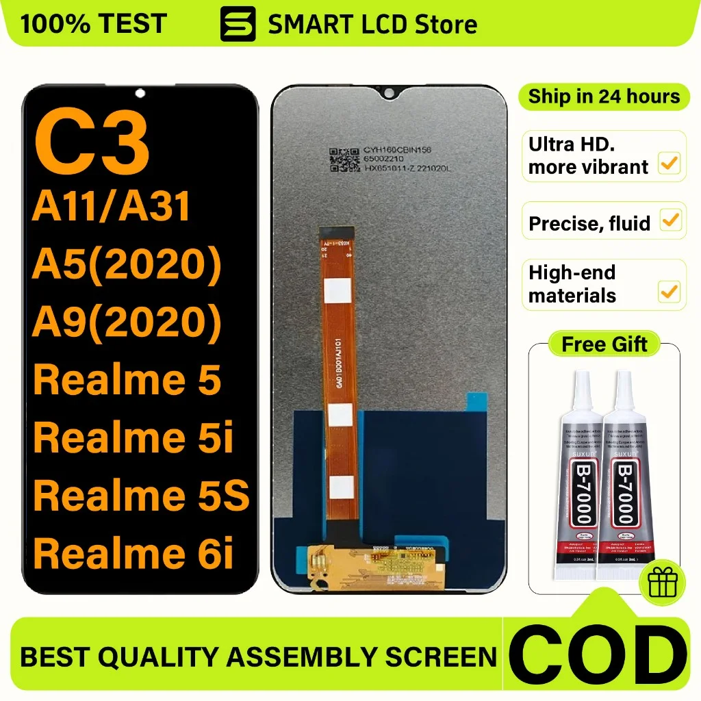 Realme A11 Ekran Dokunmatik Orijinal Çıtasız Ürün (Çerçevesiz)