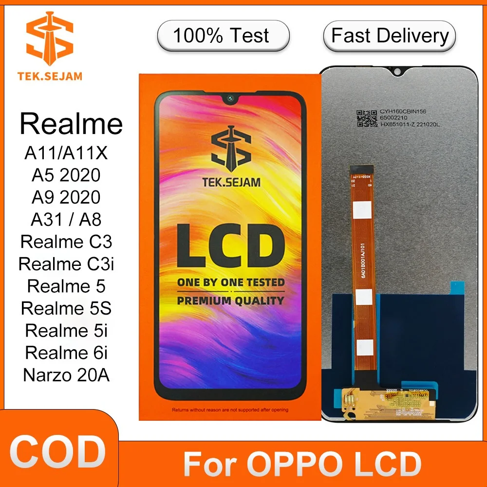 Realme A9 2020 Ekran Dokunmatik Orijinal Çıtasız Ürün (Çerçevesiz)