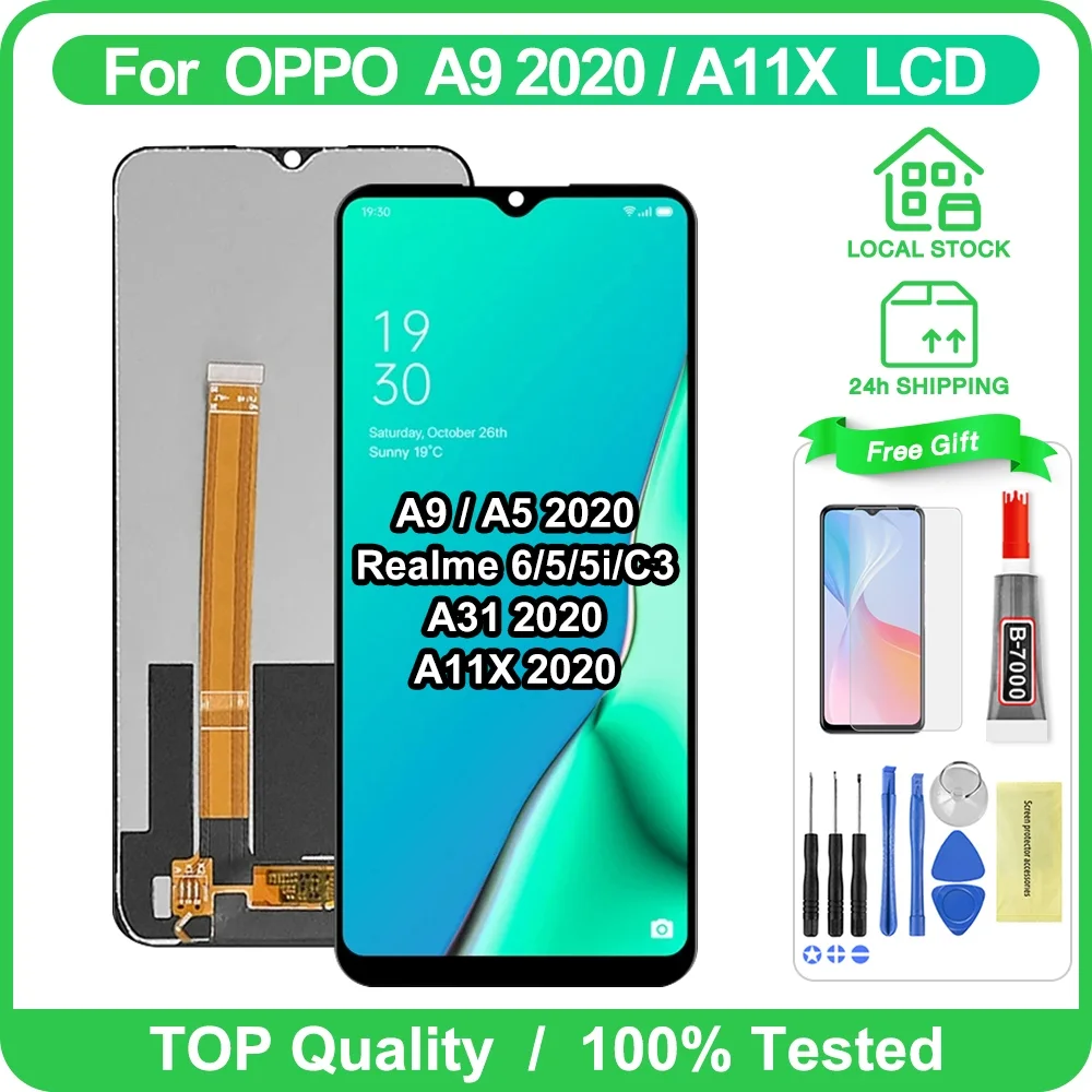 Realme A9 2020 Ekran Dokunmatik Orijinal Çıtasız Ürün (Çerçevesiz)