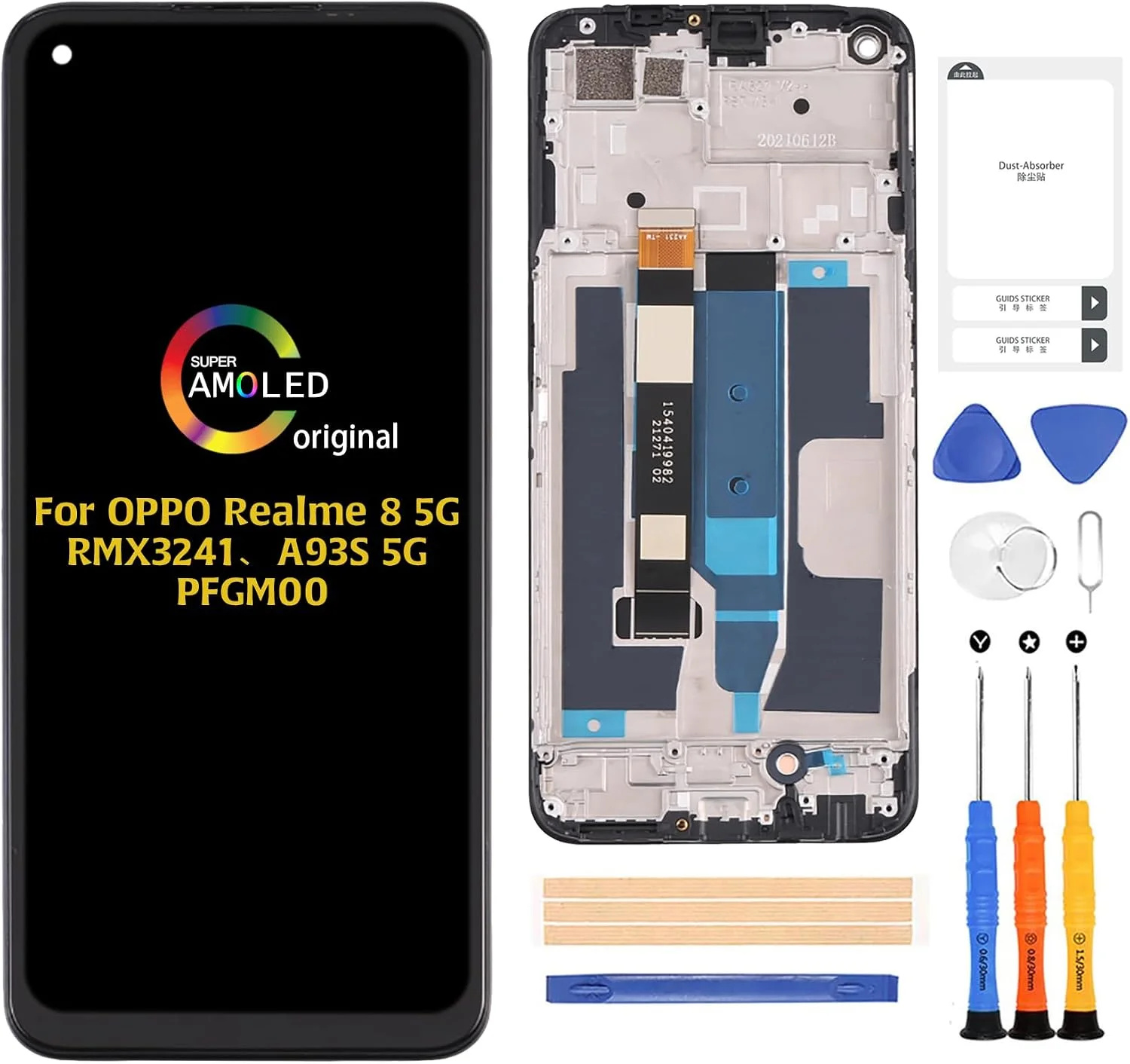 Realme A93s Ekran Dokunmatik Orijinal Çıtasız Ürün (Çerçevesiz)