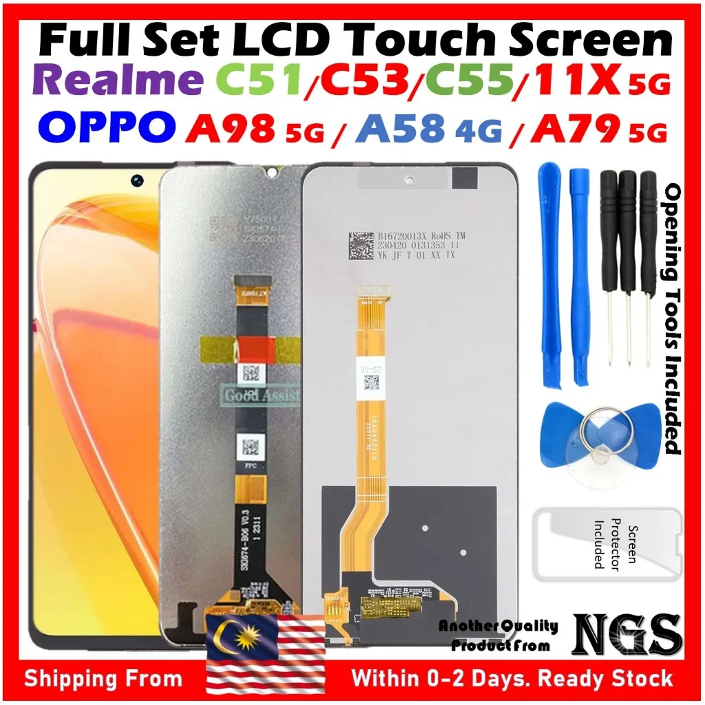 Realme A98 Ekran Dokunmatik Orijinal Çıtasız Ürün (Çerçevesiz)