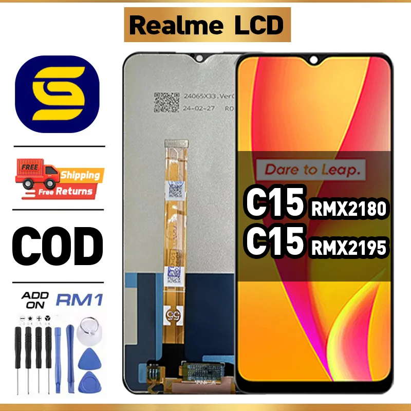 Realme C15 Ekran Dokunmatik Orijinal Çıtasız Ürün (Çerçevesiz)