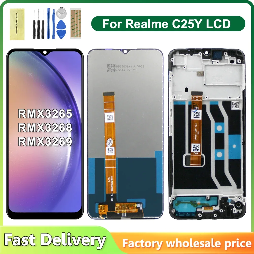 Realme C25y Ekran Dokunmatik Orijinal Çıtasız Ürün (Çerçevesiz)