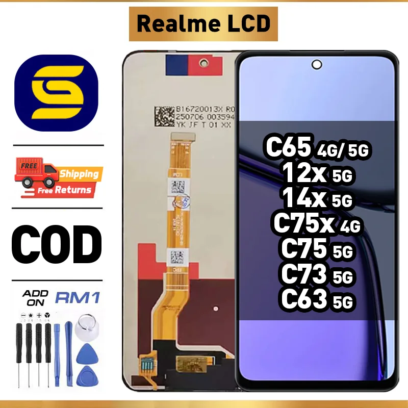 Realme C65 Ekran Dokunmatik Orijinal Çıtasız Ürün (Çerçevesiz)