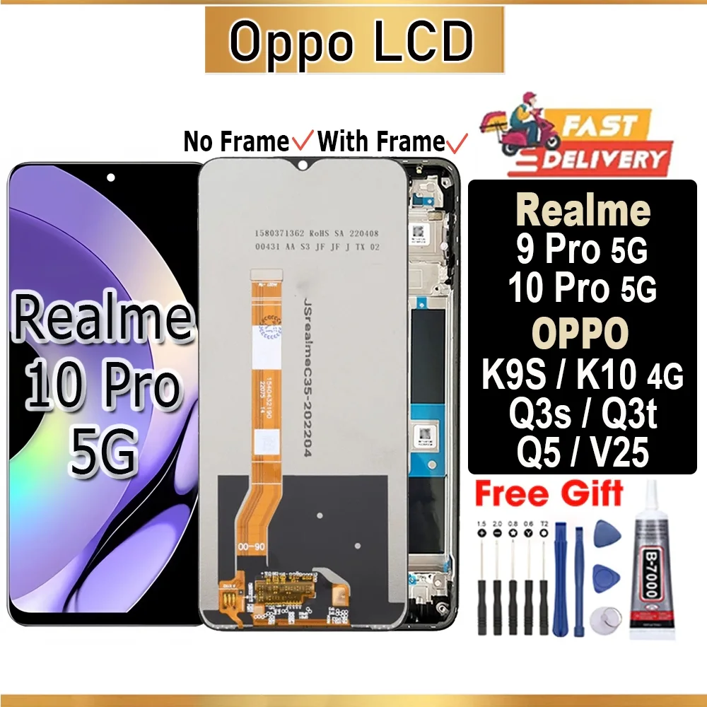Realme K10 4G Ekran Dokunmatik Orijinal Çıtasız Ürün (Çerçevesiz)