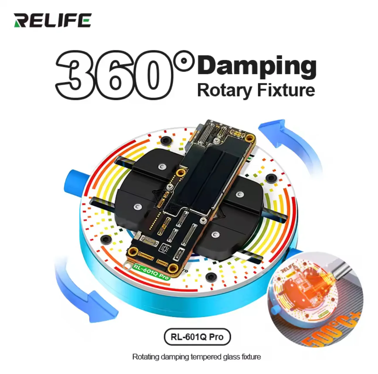Relife RL-601Q Pro Döner Temperli Anakart Tamir Cam Armatürü
