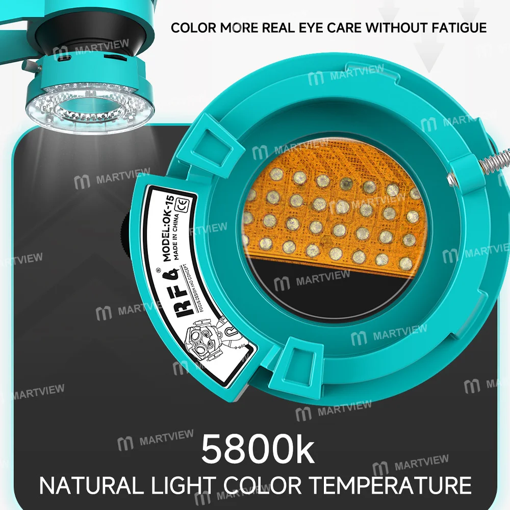 RF4 OK-15 5800K Gün Işığı Renk Sıcaklığı Akıllı Mikroskop LED Halka Işığı