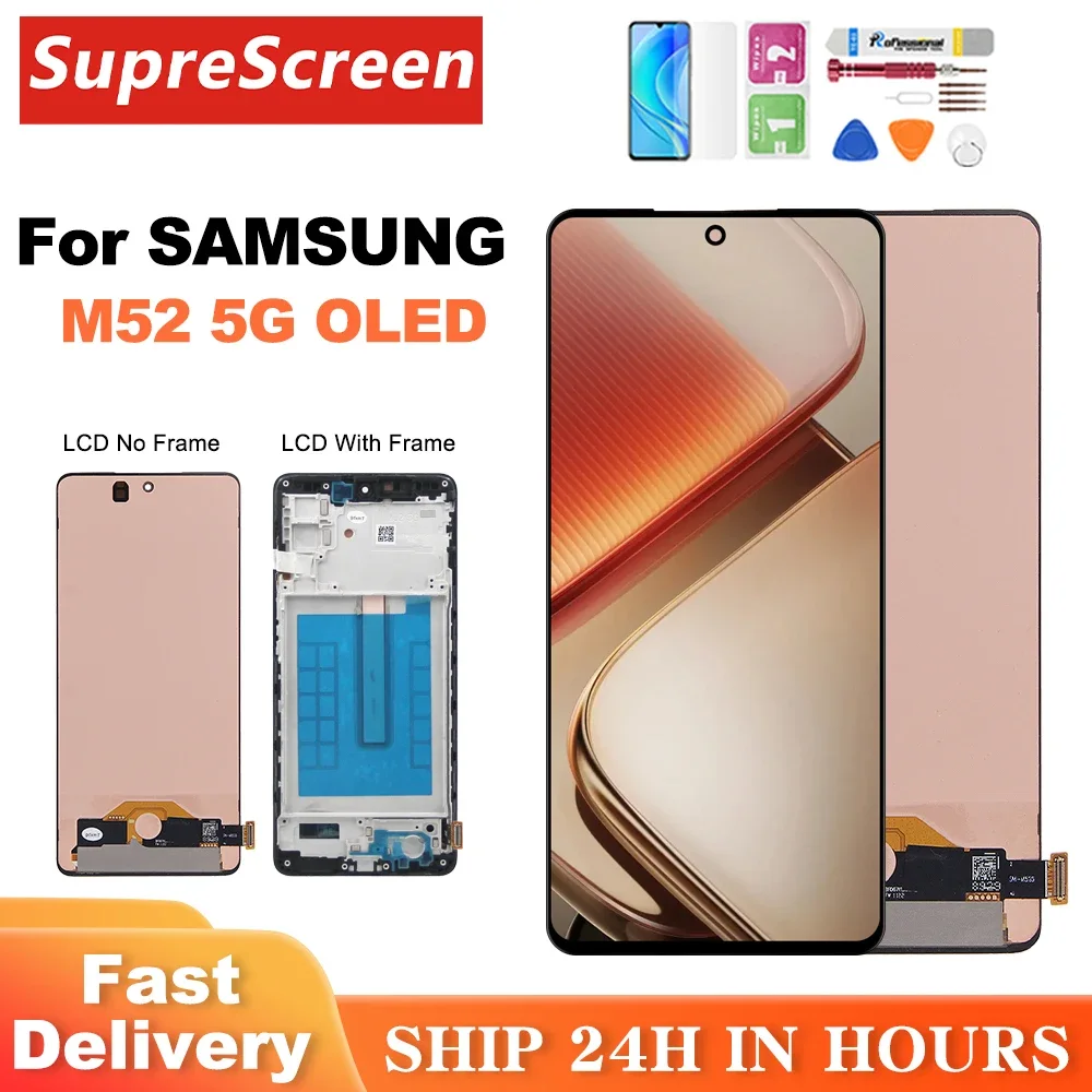 Samsung M52 5G Çıtalı Ekran Dokunmatik OLED
