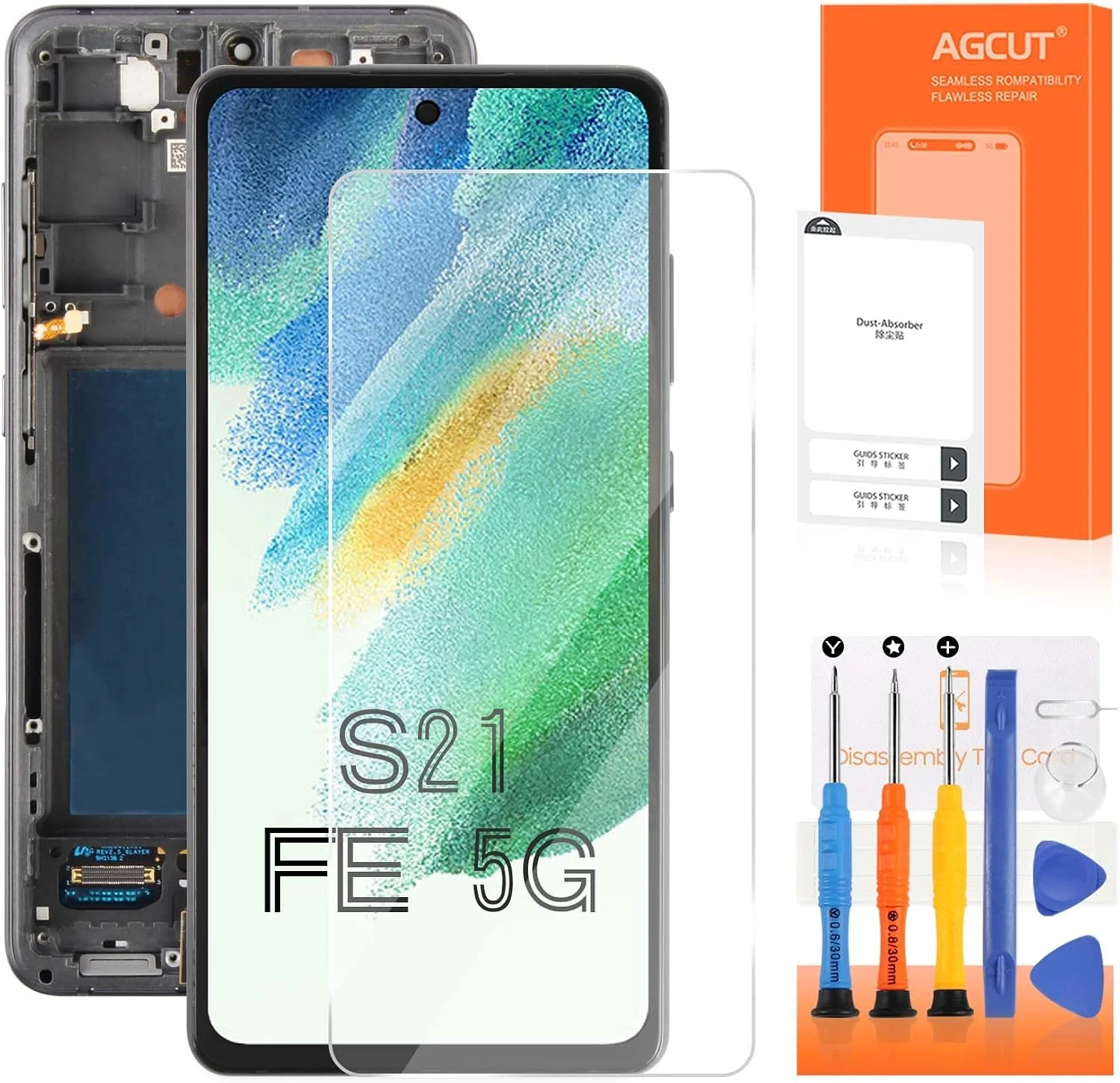 Samsung S21 FE Çıtalı Ekran Dokunmatik Siyah SOFT OLED Kalite Ekran