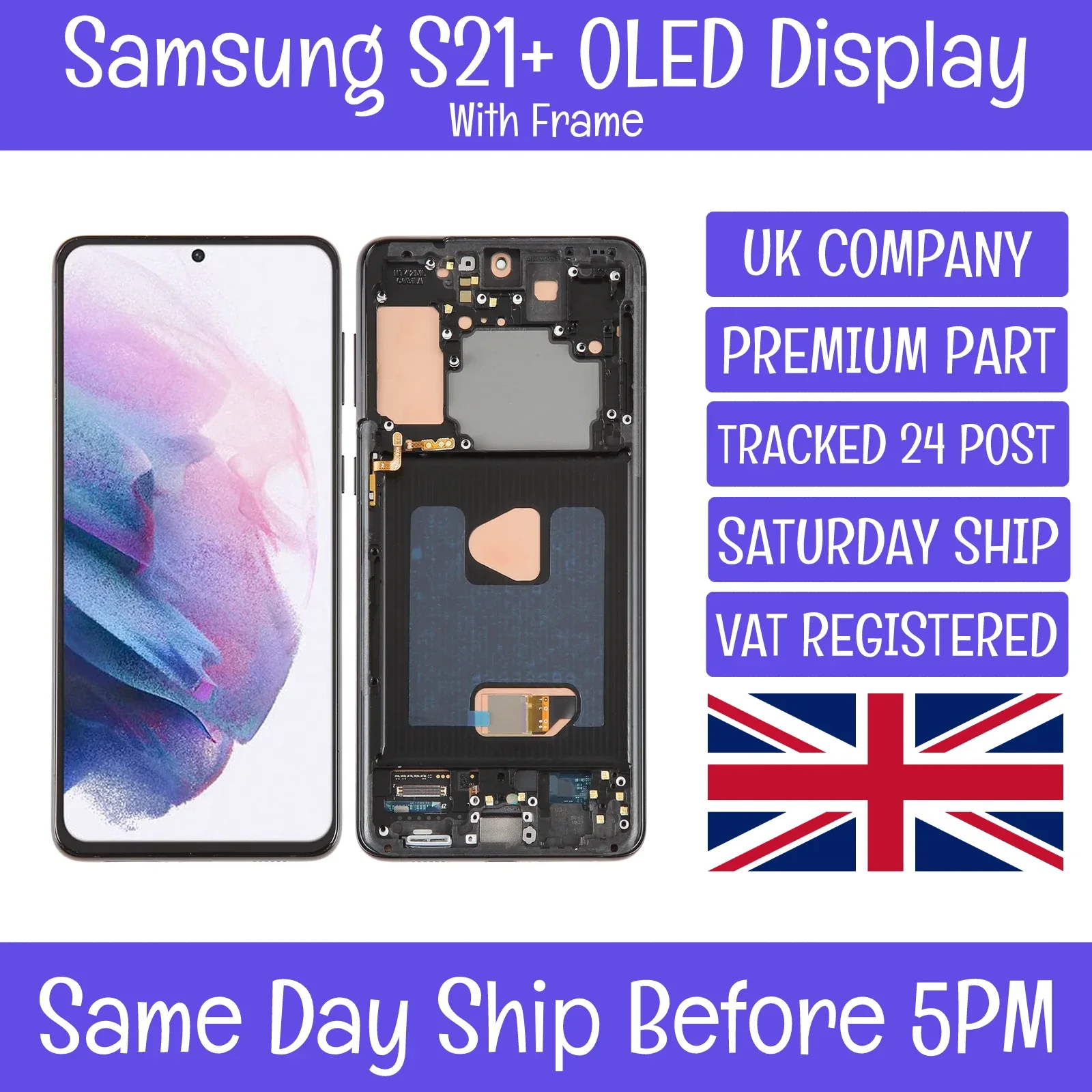 Samsung S21 Plus Çıtalı Ekran Dokunmatik Beyaz OLED