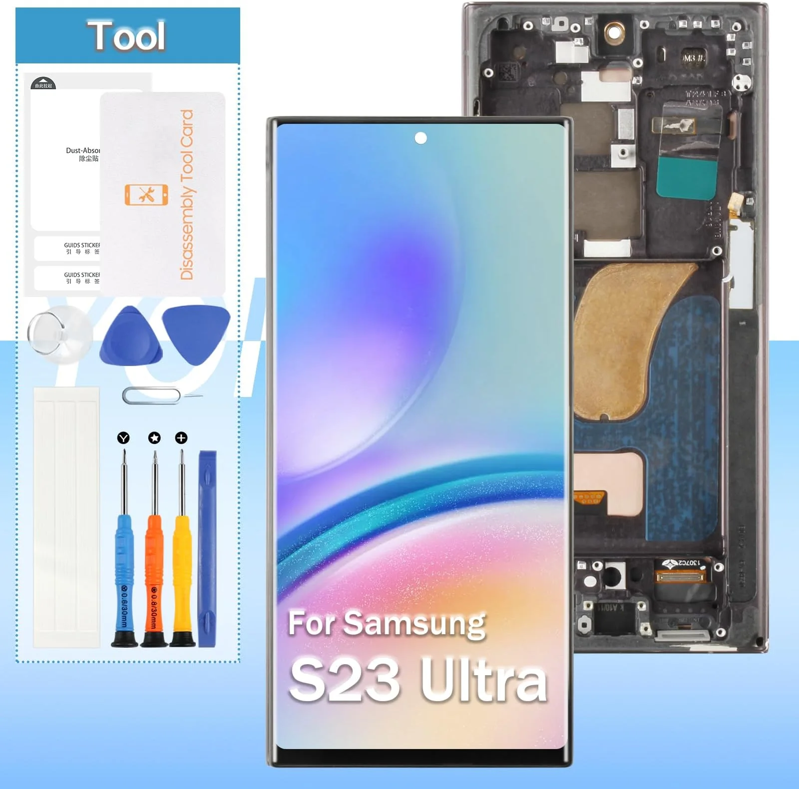 Samsung S23 Ultra Çıtalı Ekran Dokunmatik Gold SOFT OLED Kalite Ekran