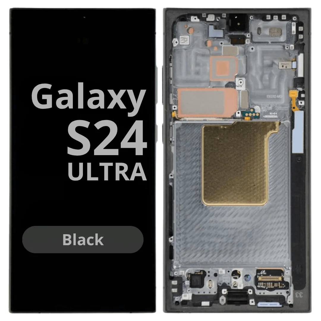 Samsung S24 Ultra Çıtalı Ekran Dokunmatik Siyah SOFT OLED Kalite Ekran