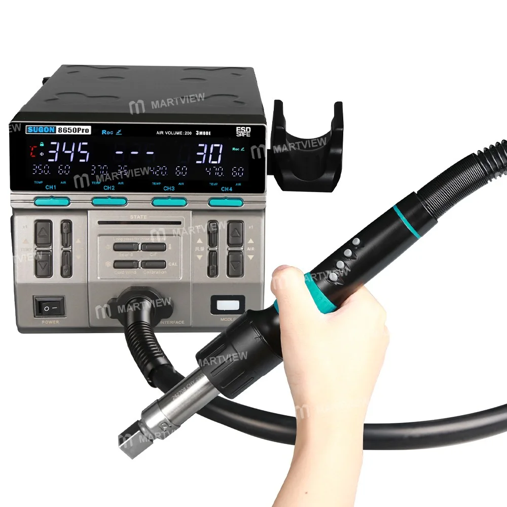 Sugon 8650Pro Curve Edition 1300W Akıllı Dijital Sıcak Hava Tabancası BGA Lehim Sökme ve Yeniden İşleme İstasyonu