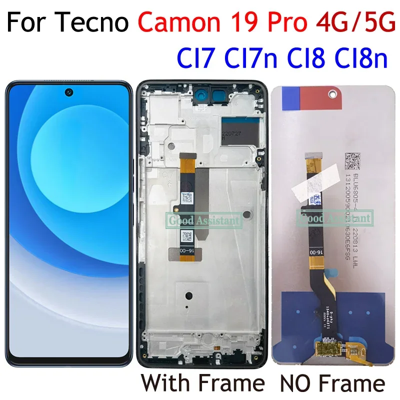 Tecno Camon 19 Çıtalı Ekran Dokunmatik Siyah Orijinal