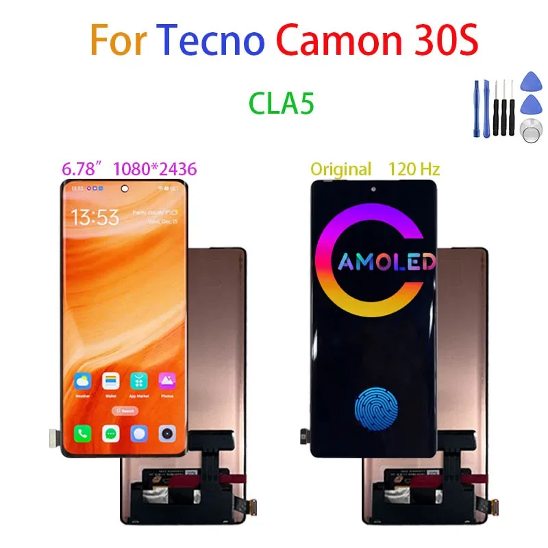 Tecno Camon 30S Çıtalı Ekran Dokunmatik Siyah SOFT OLED Kalite Ekran