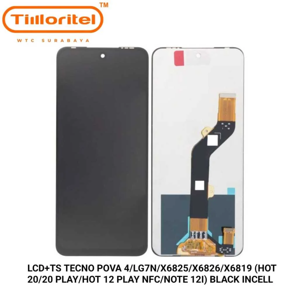 Tecno Hot 20 Play Çıtalı Ekran Dokunmatik Siyah Orijinal