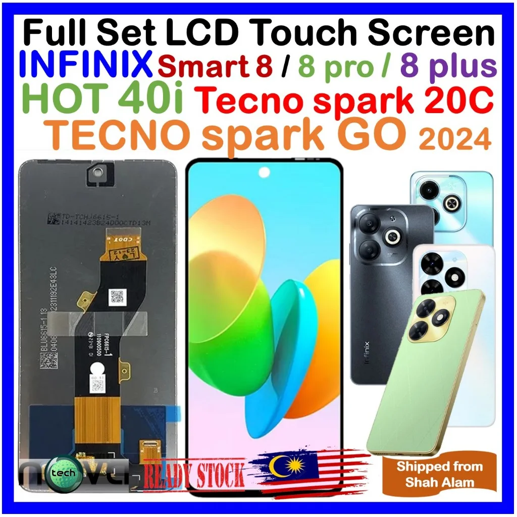 Tecno Hot 40i Çıtalı Ekran Dokunmatik Siyah Orijinal