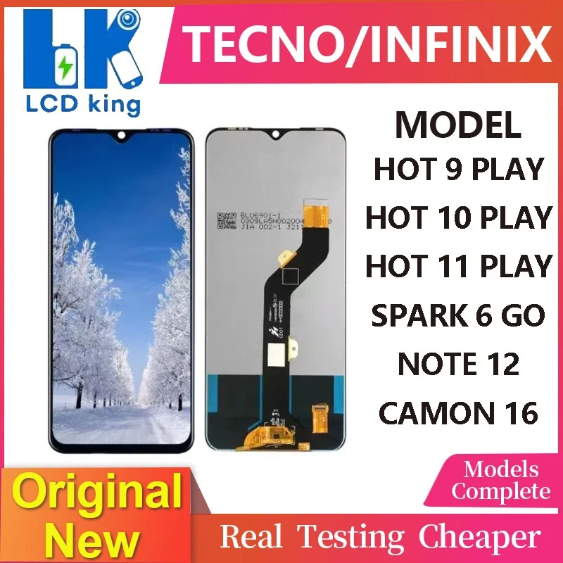 Tecno Hot 9 Play Ekran Dokunmatik Orijinal Çıtasız Ürün (Çerçevesiz)