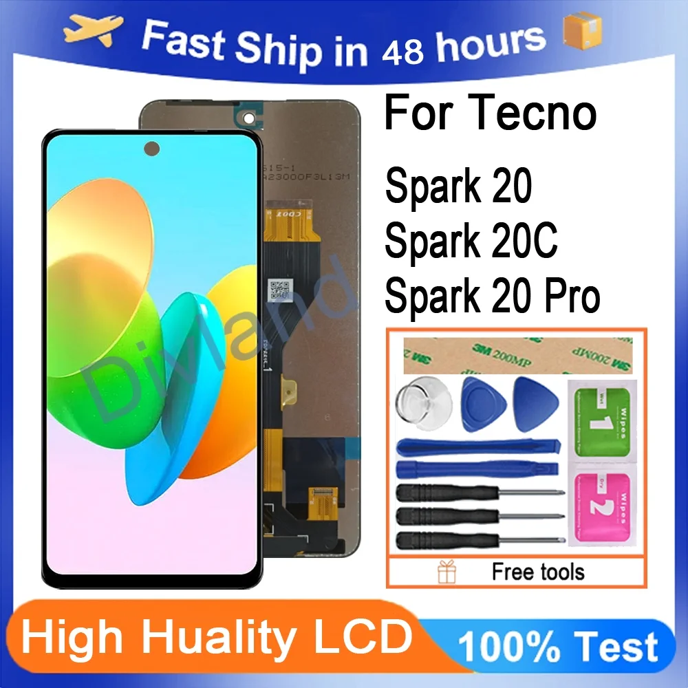 Tecno Spark 20 Ekran Dokunmatik Orijinal Çıtasız Ürün (Çerçevesiz)