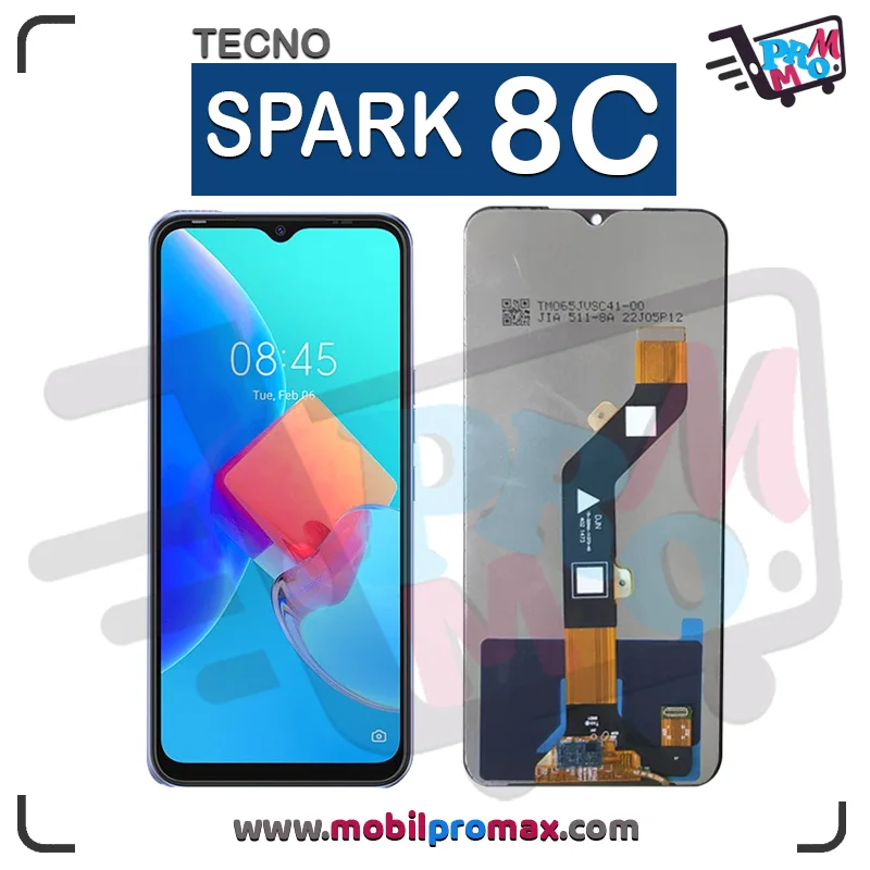 Tecno Spark 8C Çıtalı Ekran Dokunmatik Siyah Orijinal