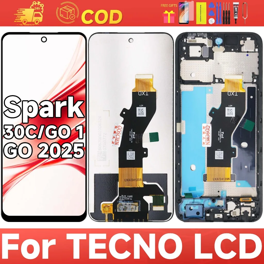 Tecno Spark Go 1 Çıtalı Ekran Dokunmatik Siyah Orijinal
