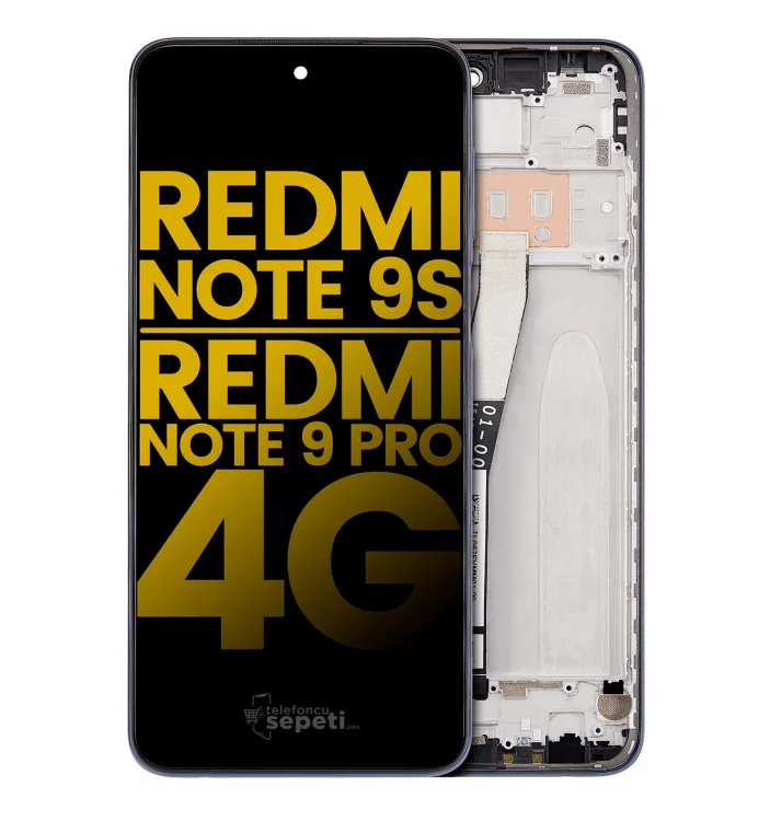 Xiaomi Redmi Note 9 Pro Çıtalı Ekran Dokunmatik Siyah Orijinal