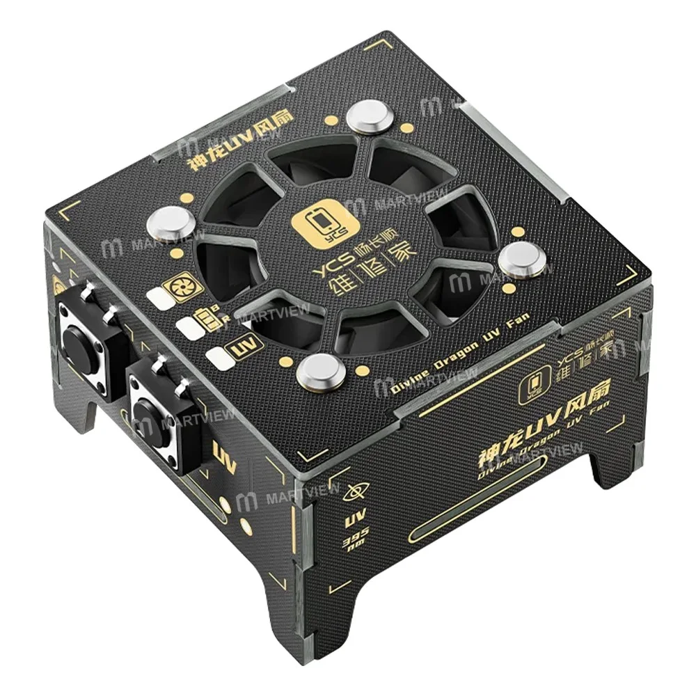 YCS Divine Dragon 2’si 1 Arada UV Kürleme Lambası, Anakart PCB Lehimleme Onarımı için Soğutma Fanı ile Birlikte