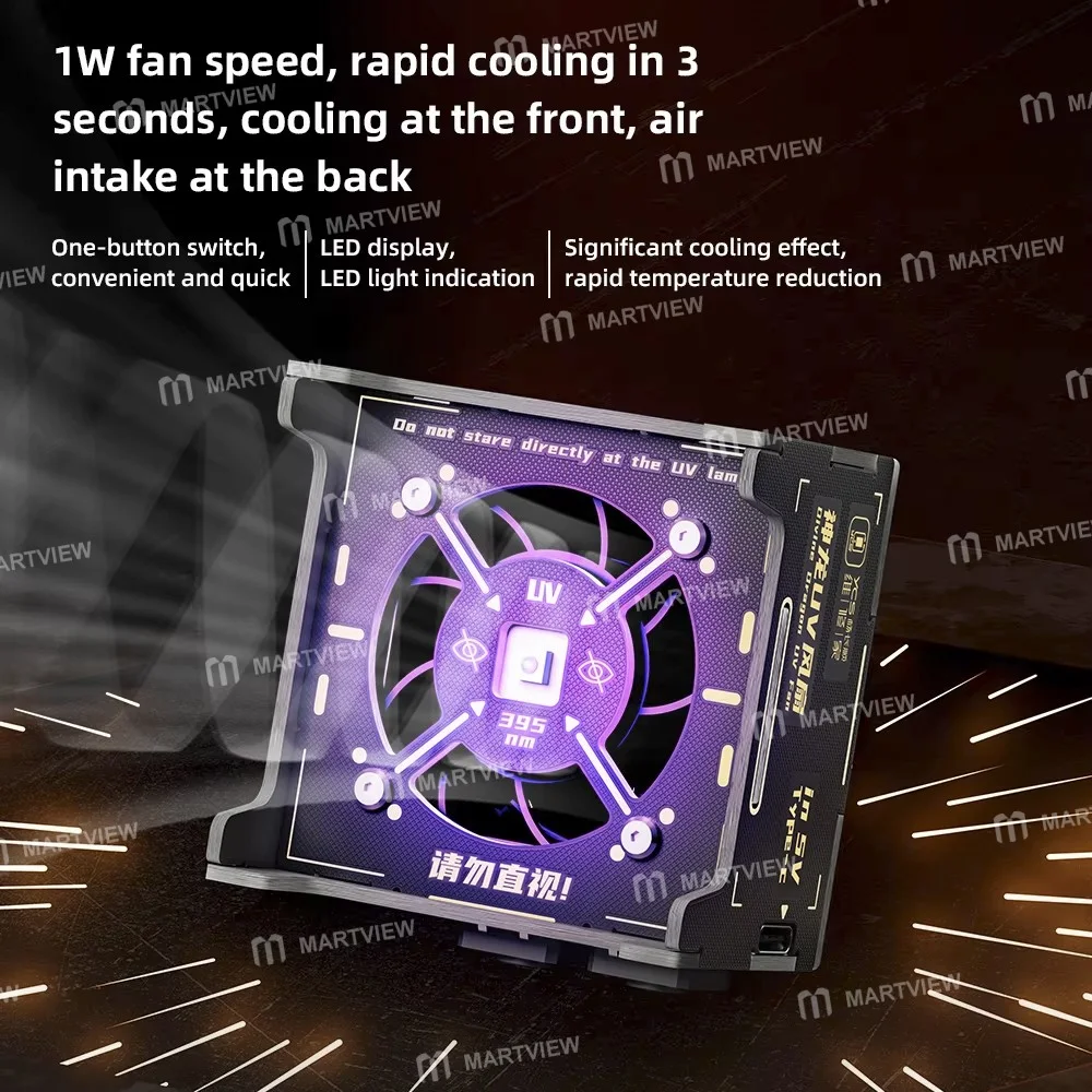 YCS Divine Dragon 2’si 1 Arada UV Kürleme Lambası, Anakart PCB Lehimleme Onarımı için Soğutma Fanı ile Birlikte